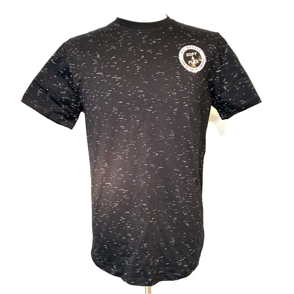 Rustic Souls Designed in NYC Bio Washed Black Speckled Men's Tee, Size M
